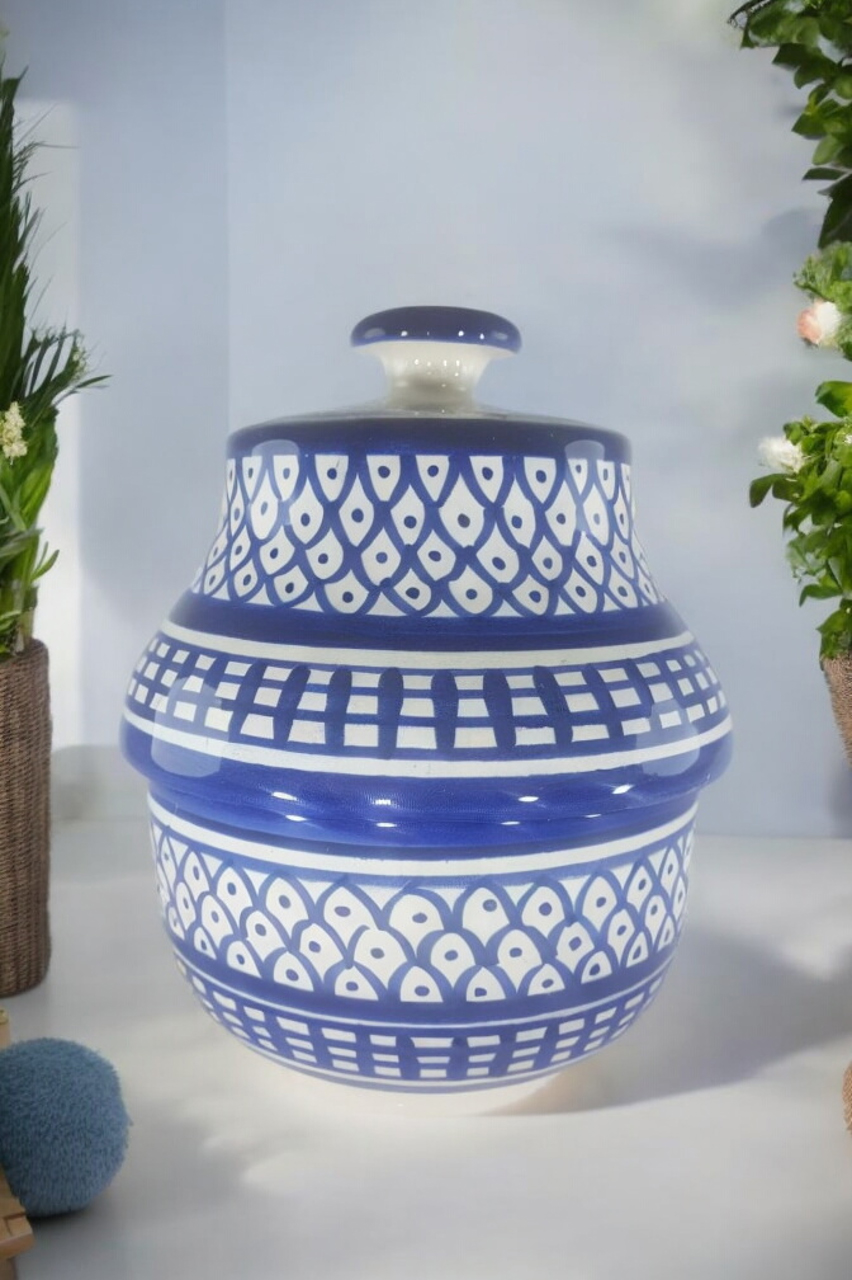 Handcrafted Moroccan Ceramic Storage Jar